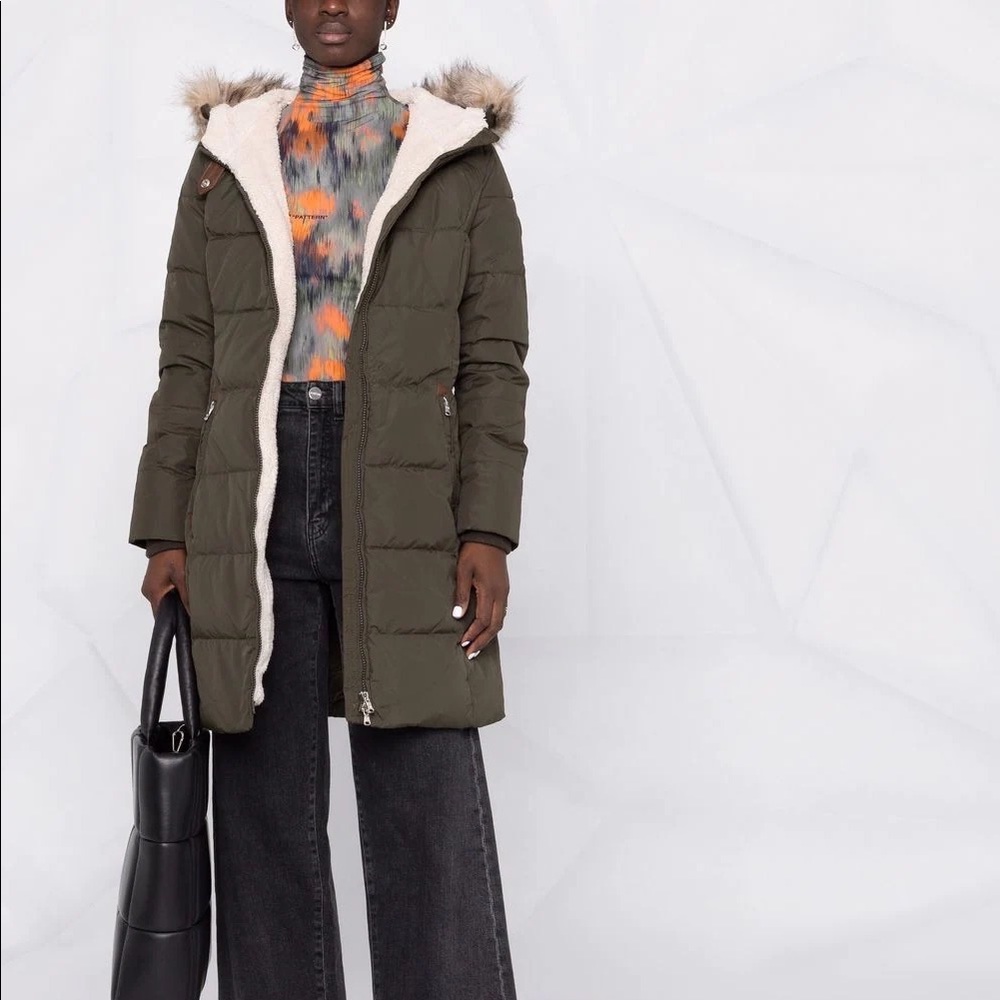 LAUREN Ralph Lauren Down & Feather Fill Parka with Faux Fur Trim - XS
